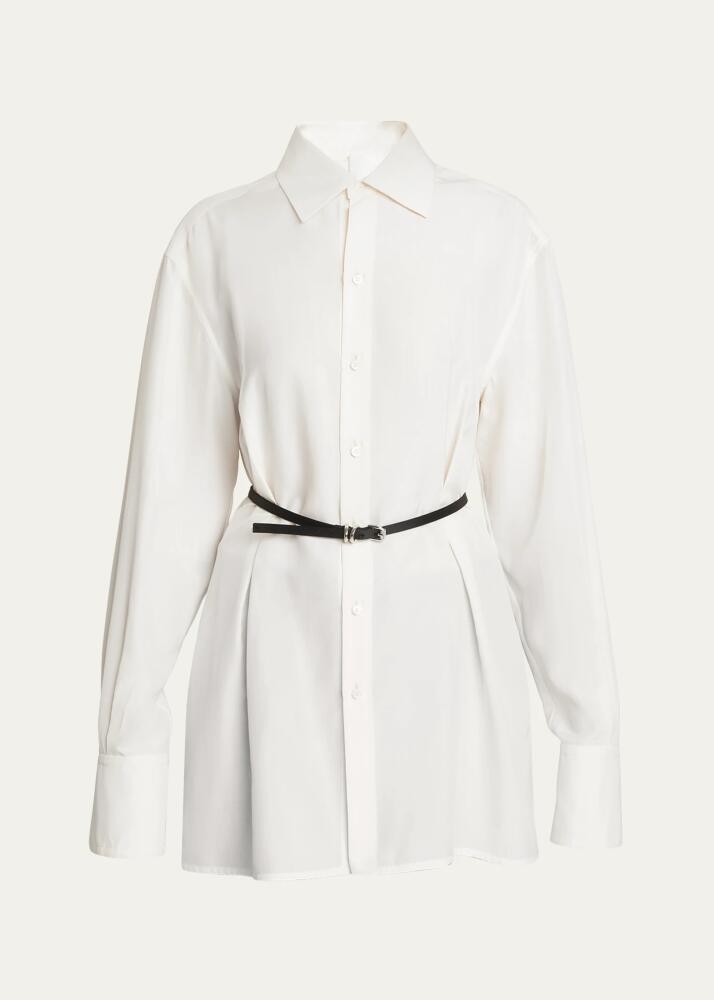 Givenchy Collared Button Down Belted Blouse Cover