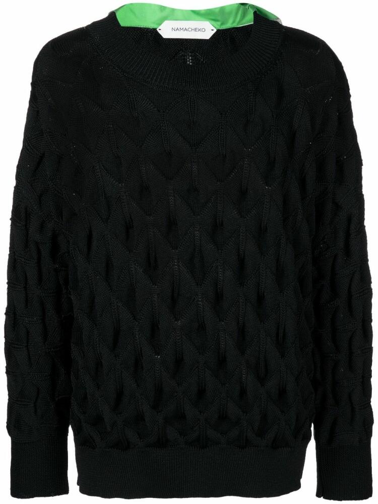 Namacheko cape-detail open-knit jumper - Black Cover