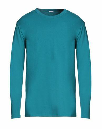 8 By Yoox Organic Cotton Basic L/sleeve T-shirt Man T-shirt Deep jade Cotton Cover