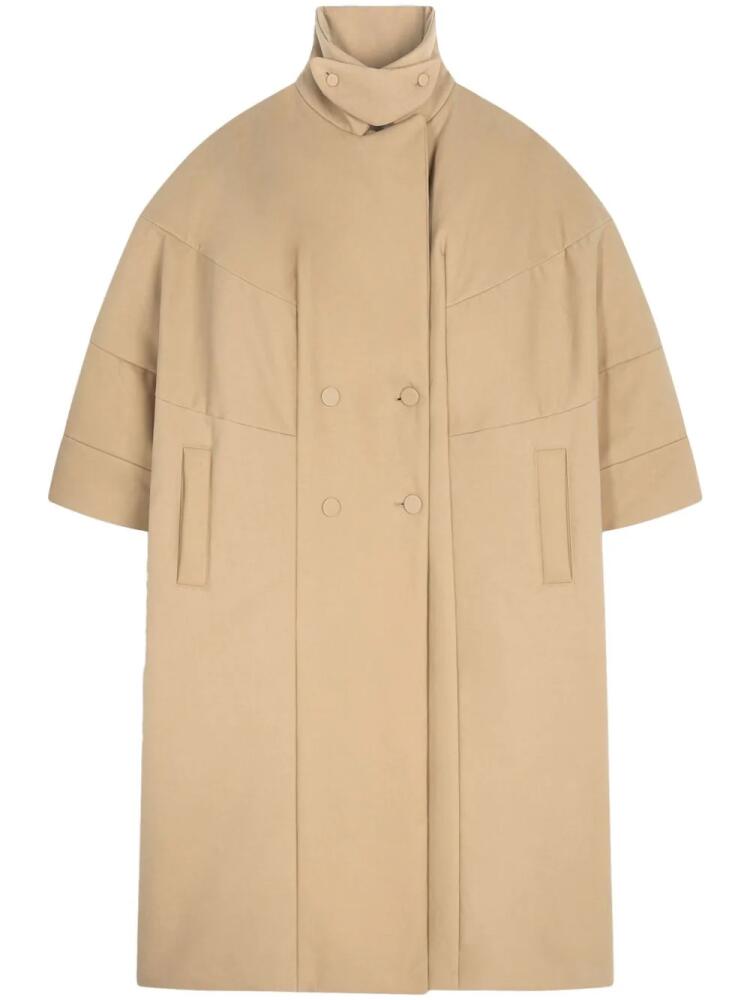 DRIES VAN NOTEN high-collar double breasted coat - Neutrals Cover