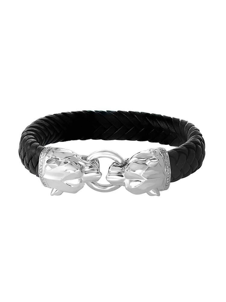 Effy Men's Sterling Silver, Diamond and Black Spinel Bracelet Cover