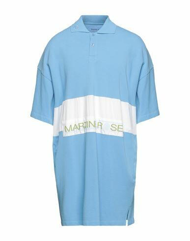 Martine Rose Man Polo shirt Pastel blue Cotton Cover