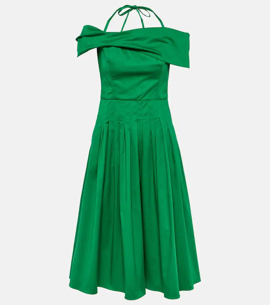 Oscar de la Renta Off-shoulder silk midi dress Cover