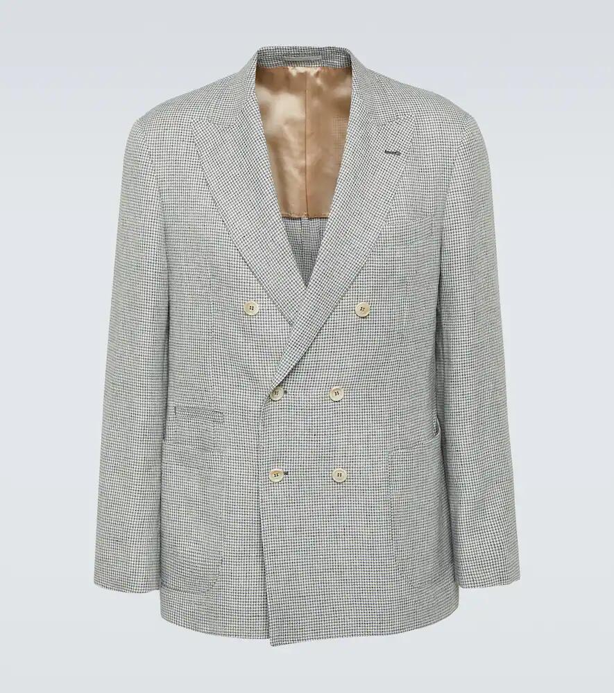 Brunello Cucinelli Houndstooth linen blazer Cover