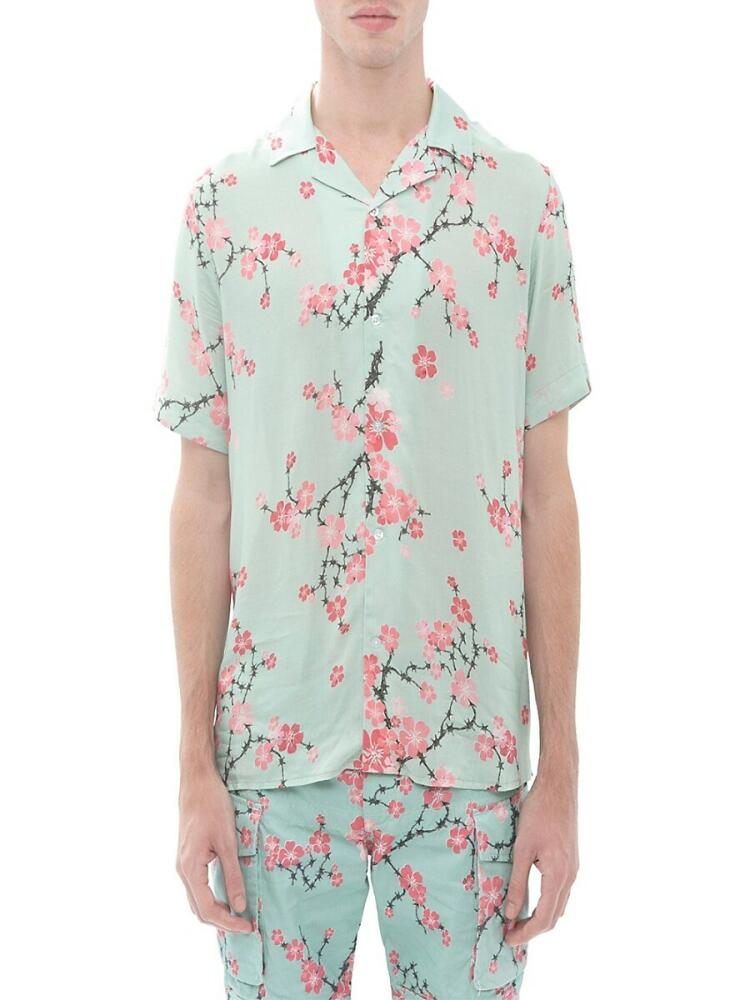 Cult Of Individuality Men's Floral Camp Shirt - Cherry Blossom Cover