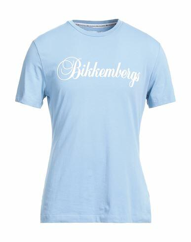 Bikkembergs Man T-shirt Sky blue Cotton, Elastane Cover