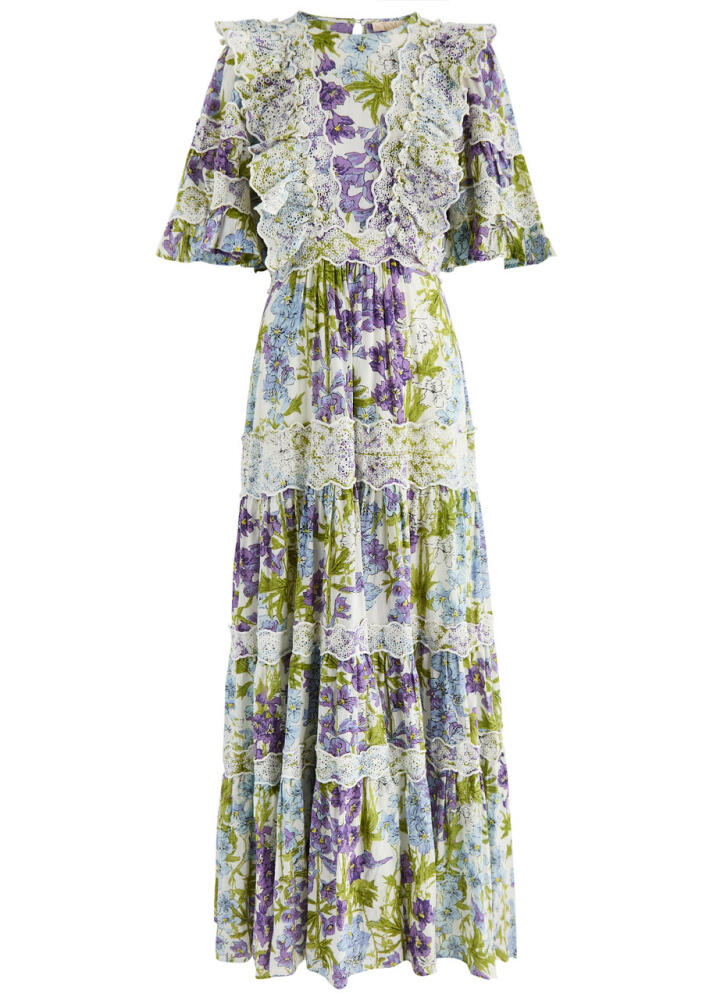 Bytimo Floral-print Embroidered Cotton-blend Maxi Dress - Multicoloured Cover