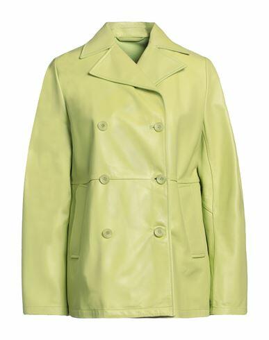 Sword 6.6.44 Woman Overcoat & Trench Coat Light green Soft Leather Cover