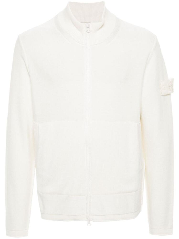 Stone Island Compass-motif zip-up cardigan - Neutrals Cover