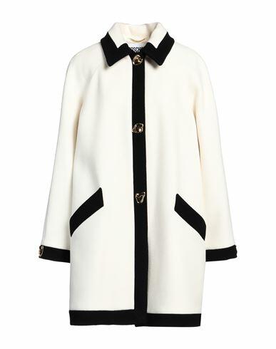 Moschino Woman Coat Ivory Virgin Wool, Polyamide Cover