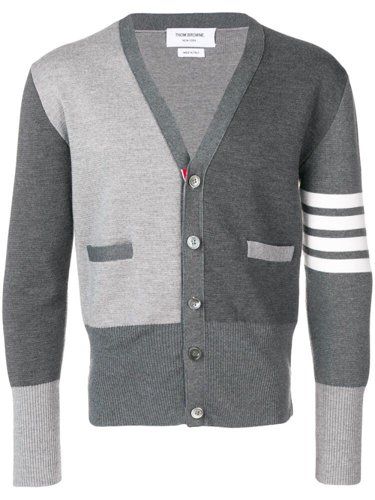 Thom Browne Fun-Mix merino cardigan - Grey Cover