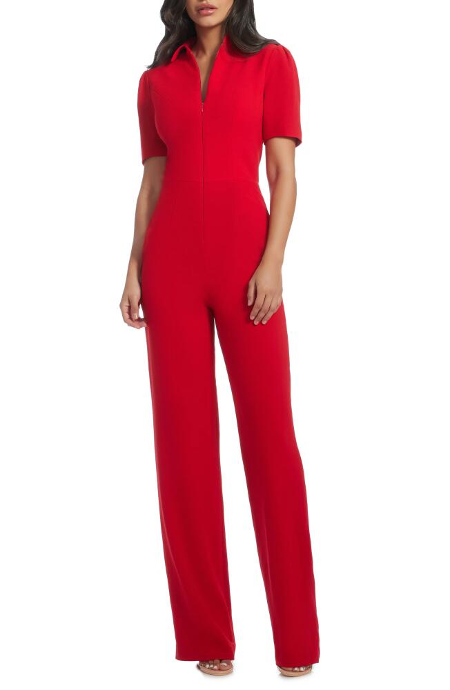 Dress the Population Gloria Front Zip Jumpsuit in Rouge Cover