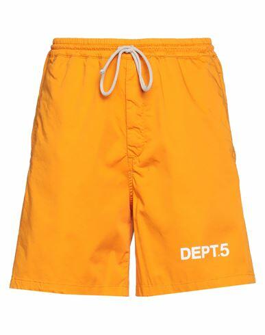 Department 5 Man Shorts & Bermuda Shorts Orange Cotton, Elastane Cover