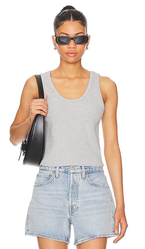 perfectwhitetee Structured Rib Bra Friendly Tank in Grey Cover