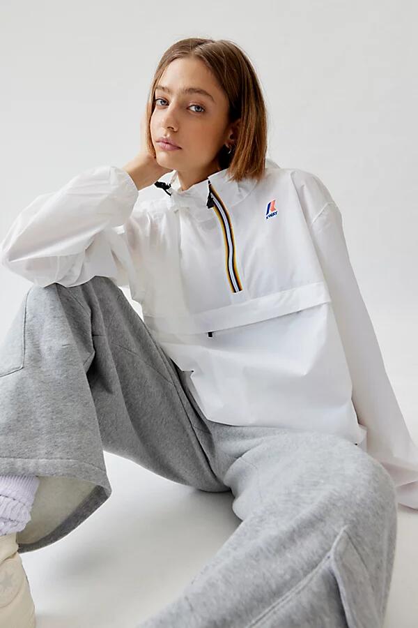 K-Way Le Vrai Leon 3.0 Half-Zip Windbreaker Jacket in White Cover