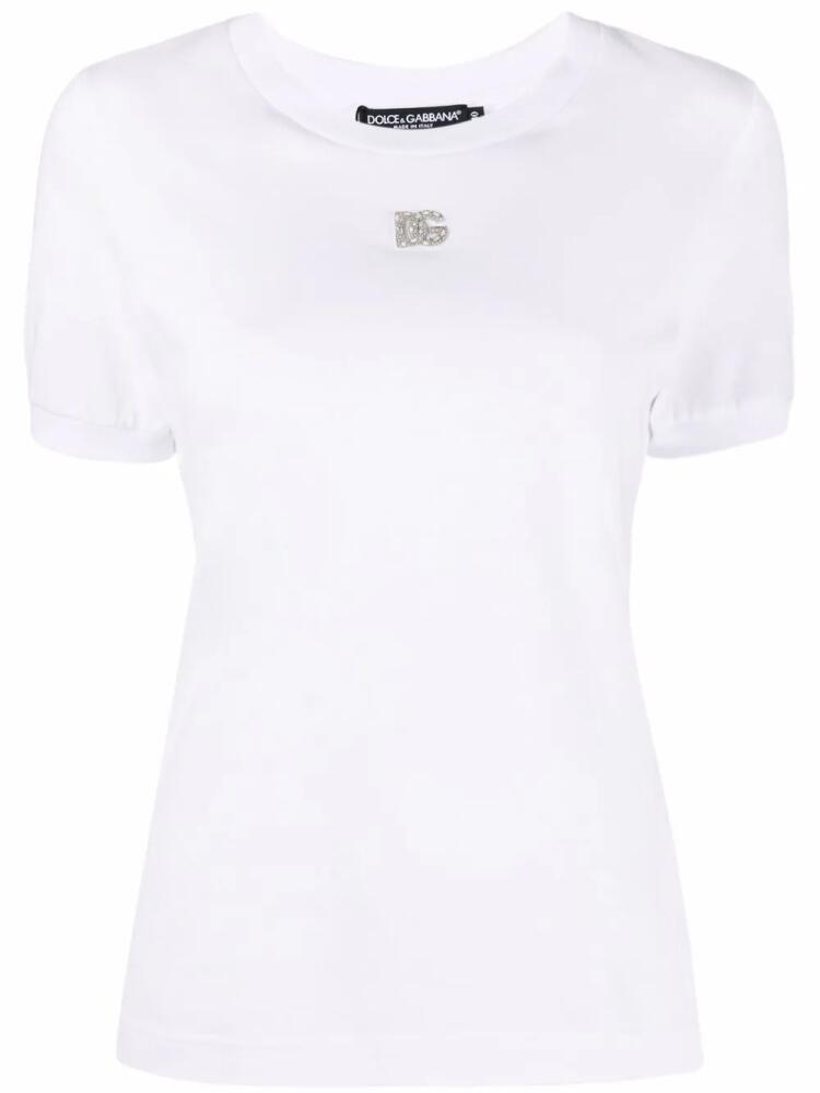 Dolce & Gabbana logo-plaque short-sleeve T-shirt - White Cover