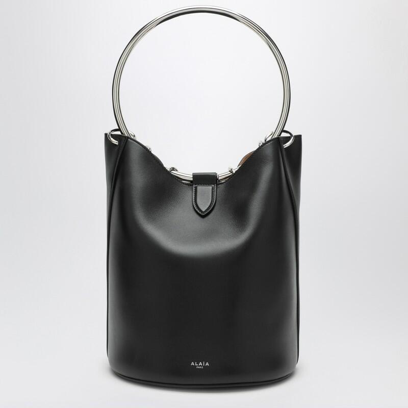 Alaïa Large Ring Bucket black leather bag Cover