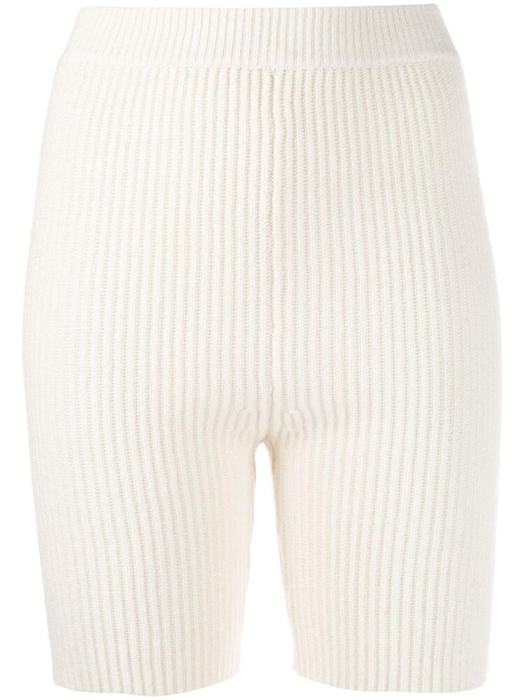 Cashmere In Love Mira knitted biker shorts - White Cover