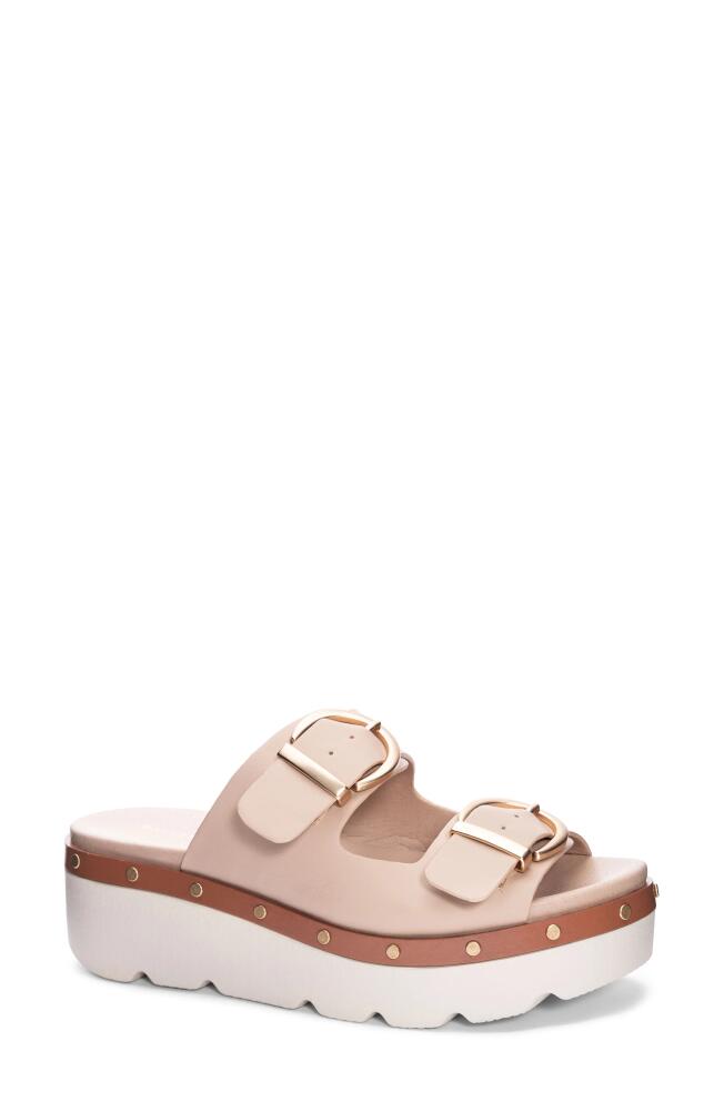 Chinese Laundry Surf's Up Platform Slide Sandal in Beige Cover