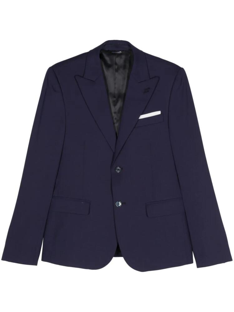 Daniele Alessandrini single-breasted wool blend blazer - Purple Cover