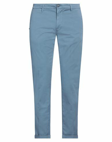 Re_hash Man Pants Pastel blue Cotton, Elastane Cover