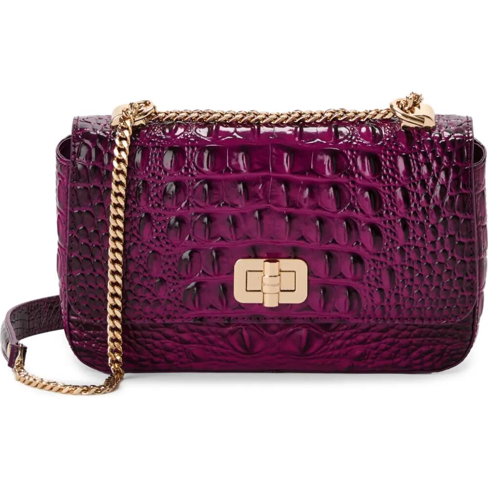 Brahmin Rosa Croc Embossed Leather Convertible Crossbody Bag in Sugar Plum Cover