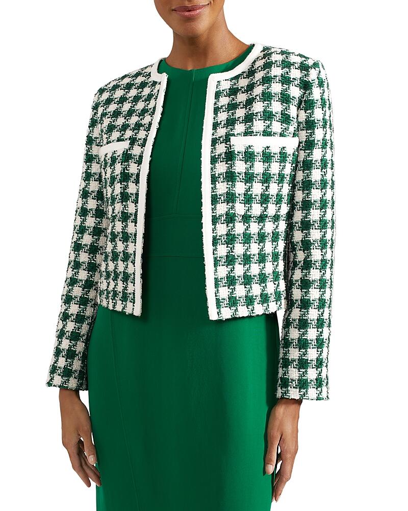 Hobbs London Genevieve Houndstooth Checkered Jacket Cover