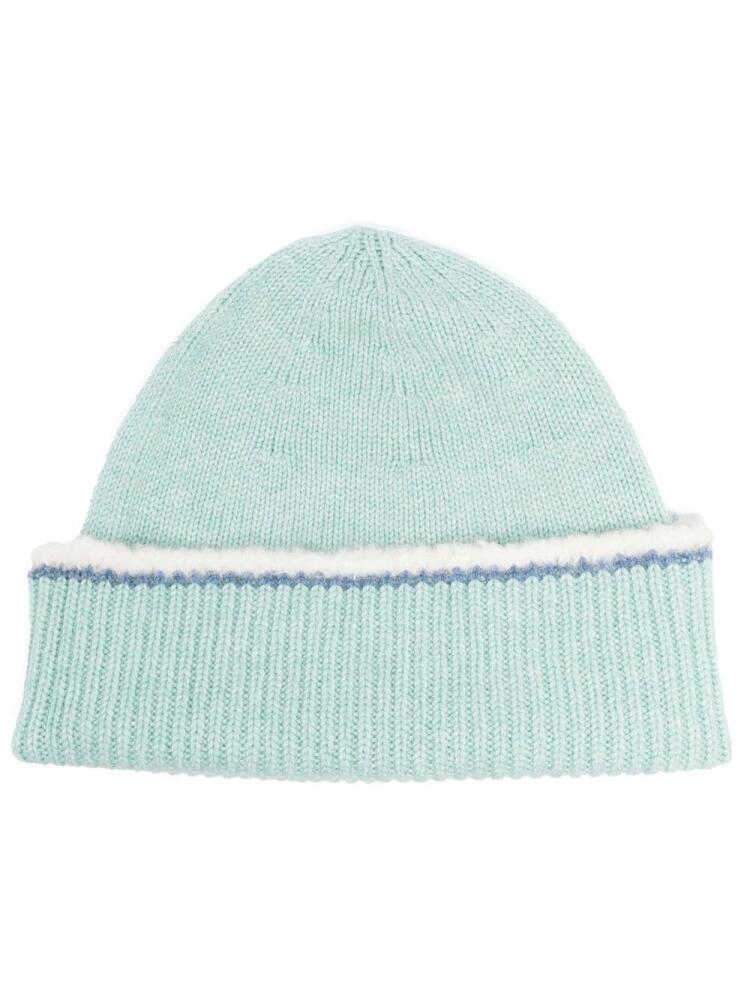 Barrie shearling-trim cashmere beanie - Blue Cover