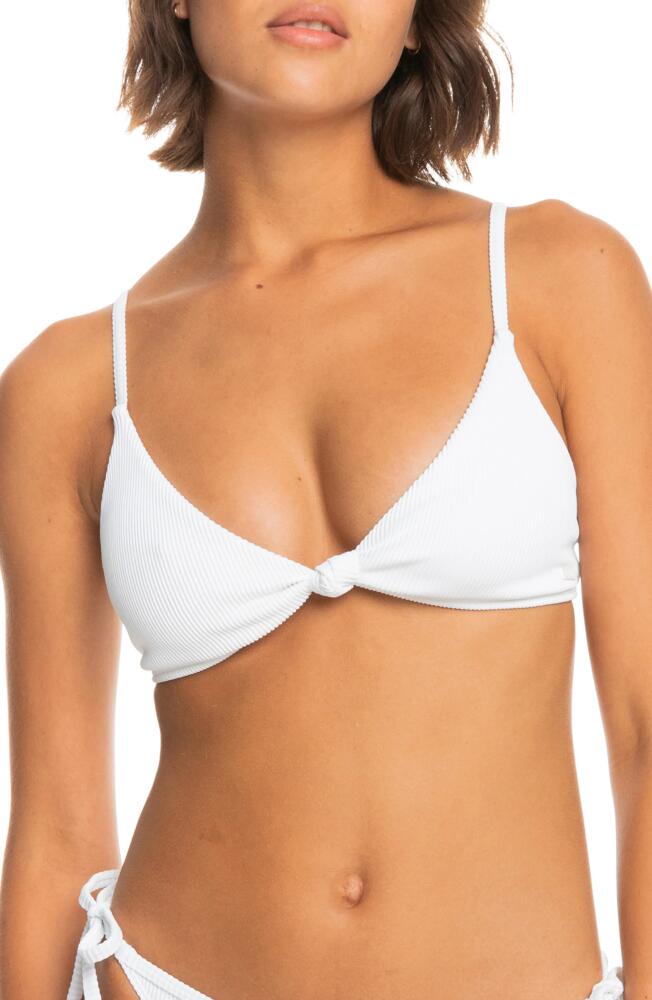 Roxy Love The Surf Ribbed Bikini Top in Bright White Cover