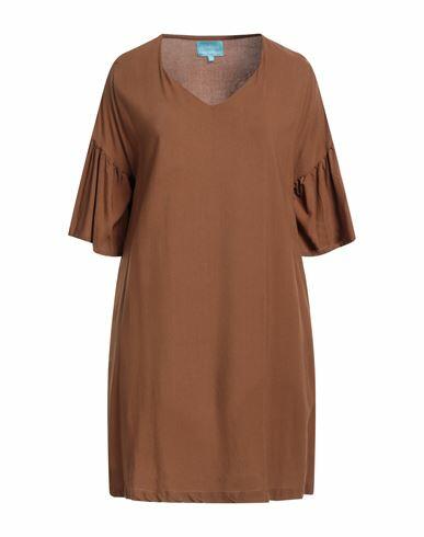 Iconique Woman Mini dress Brown Viscose Cover