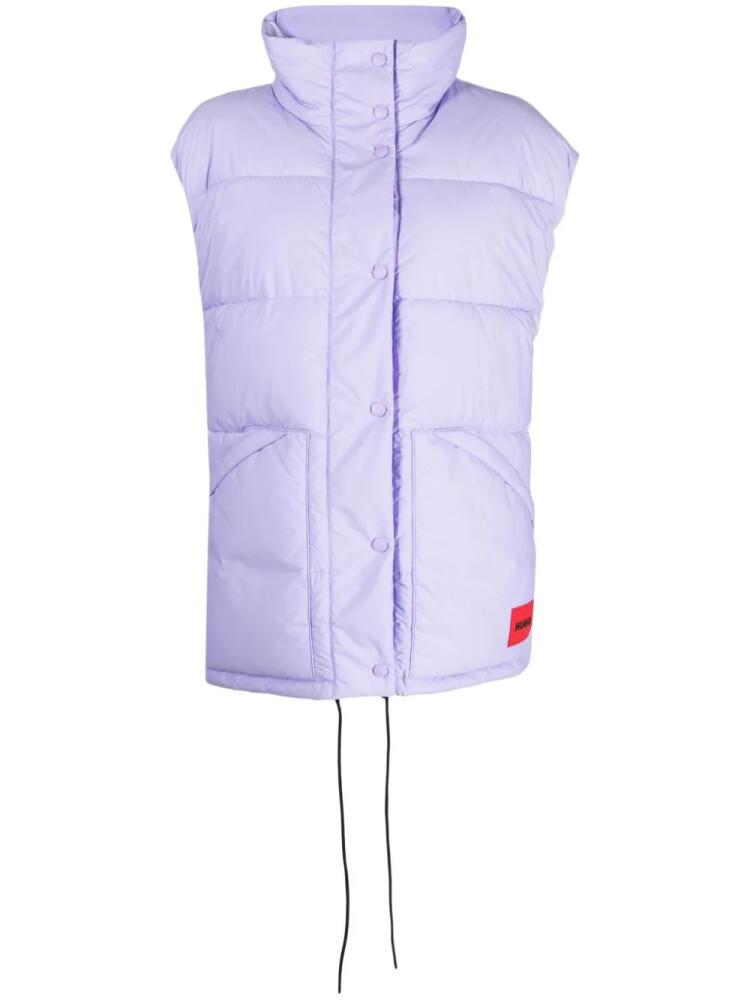 HUGO funnel-neck panelled gilet - Purple Cover