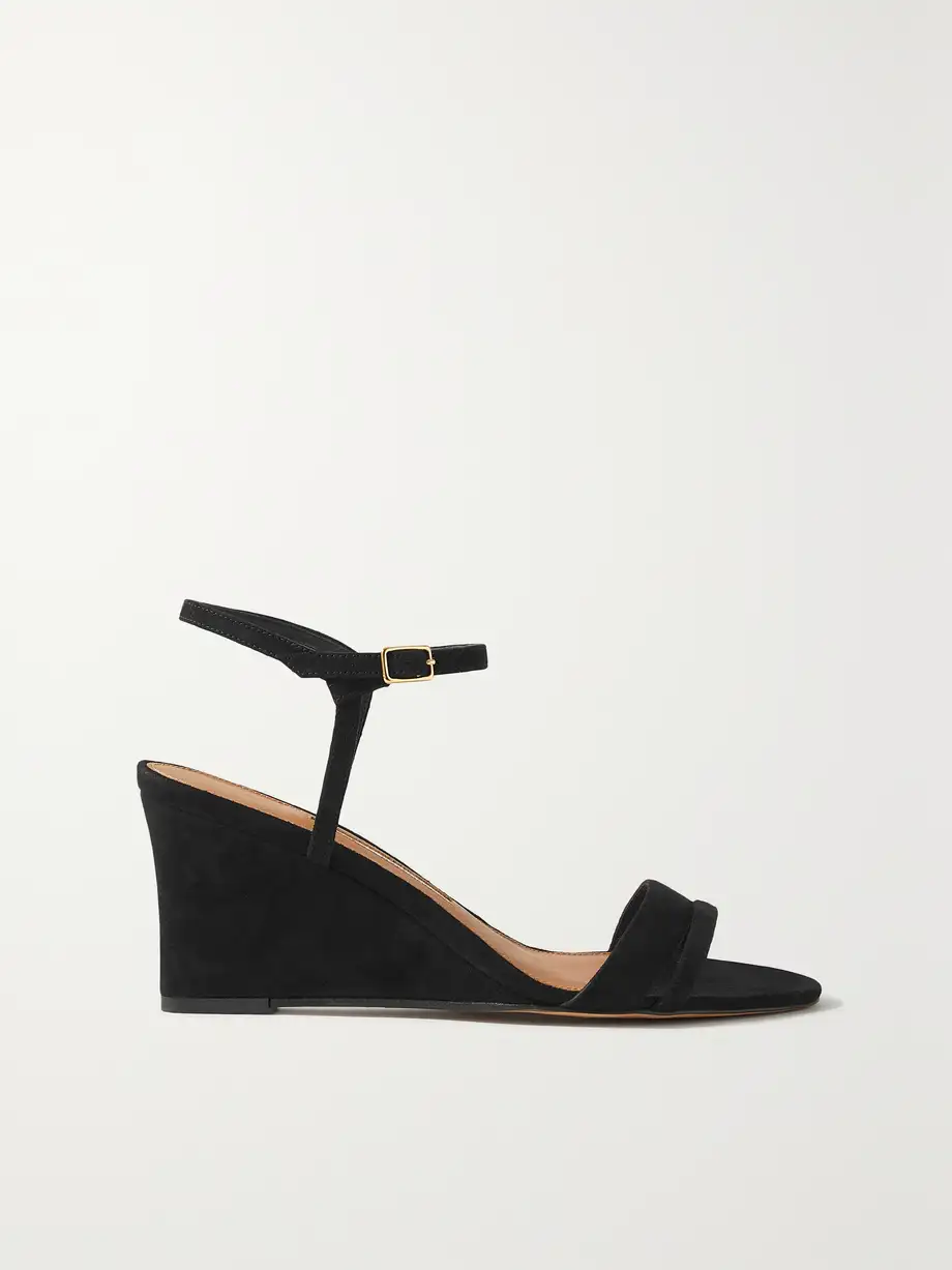 Emme Parsons - Suede Wedge Sandals - Black Cover