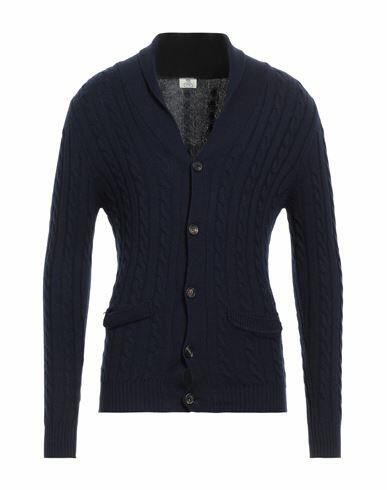 Luigi Borrelli Napoli Man Cardigan Midnight blue Virgin Wool, Cashmere Cover