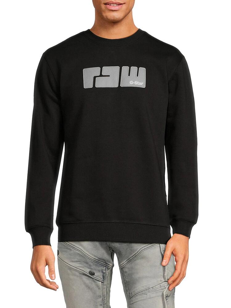 G-Star RAW Men's Logo Appliqué Sweatshirt - Black Cover