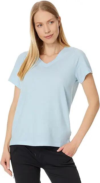 Smartwool Perfect V-Neck Short Sleeve Tee (Winter Sky Heather) Women's Clothing Cover