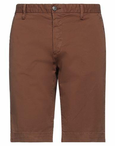 Markup Man Shorts & Bermuda Shorts Brown Cotton, Elastane Cover