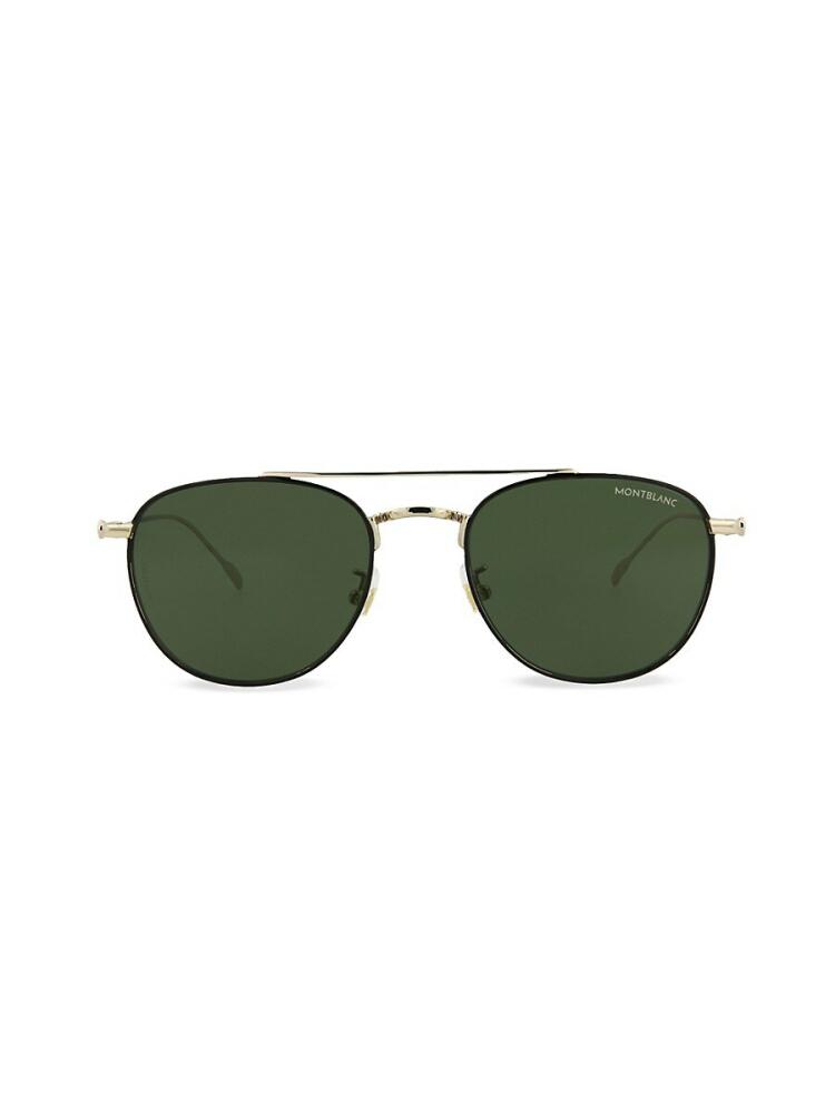 Montblanc Men's 53MM Round Sunglasses - Gold Cover