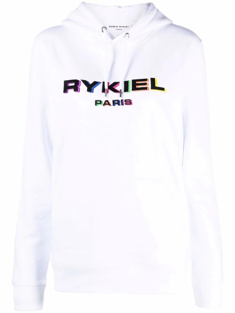 Sonia Rykiel embroidered logo organic cotton hoodie - White Cover