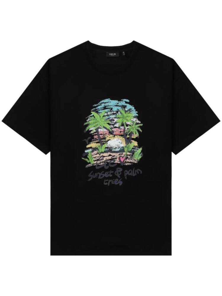 FIVE CM graphic-print cotton T-shirt - Black Cover