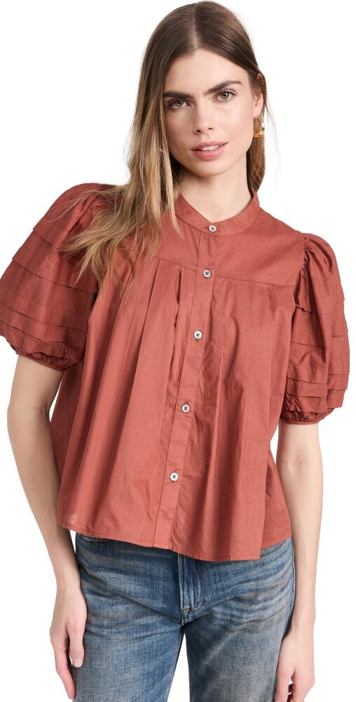 Sea Salome Puff Sleeve Button Down Top Sunset Cover