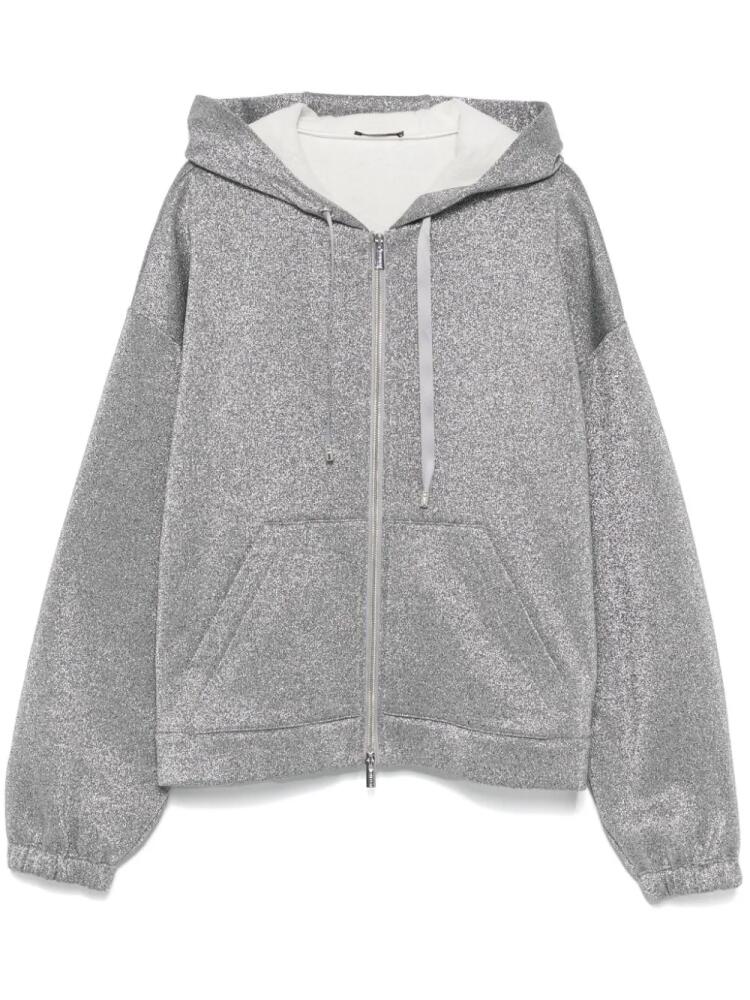 Peserico metallic-effect hoodie - Silver Cover