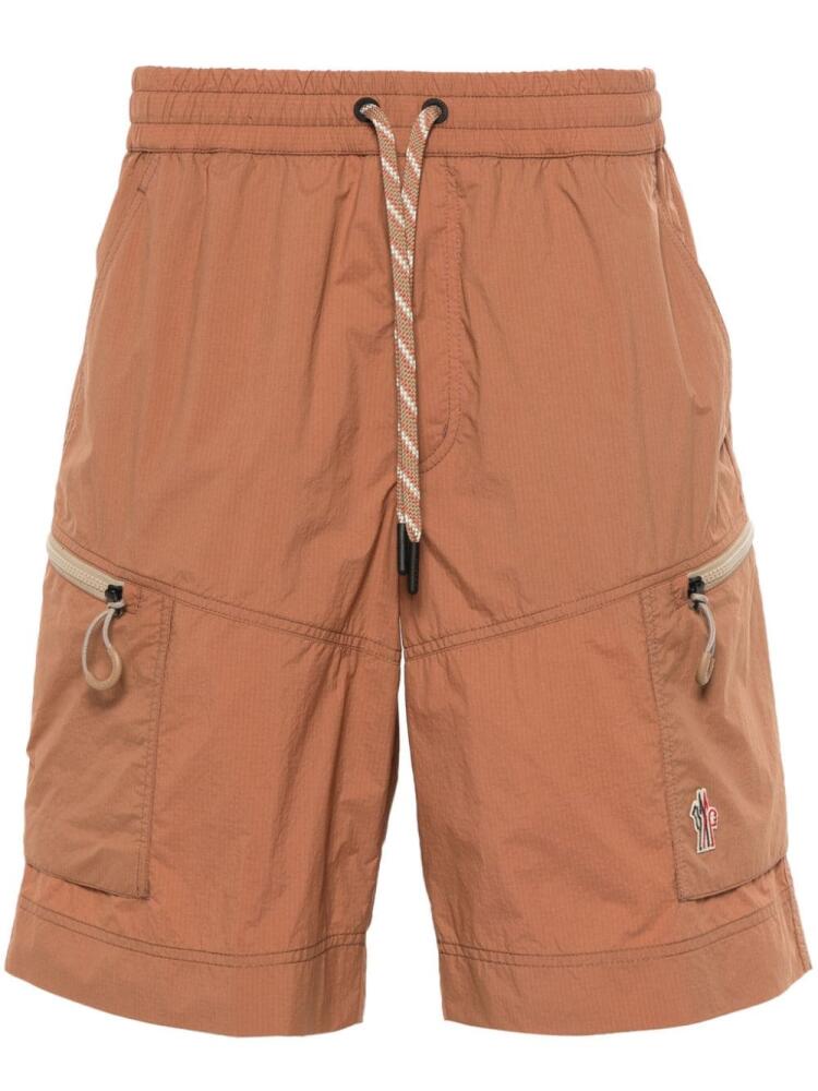 Moncler Grenoble logo-patch shorts - Brown Cover