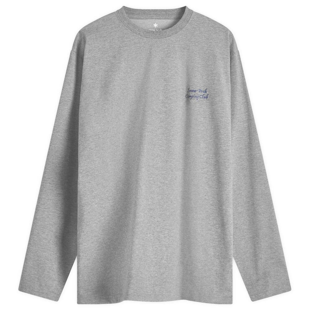 Snow Peak Men's Camping Club Long Sleeve T-Shirt in Marl Grey Cover