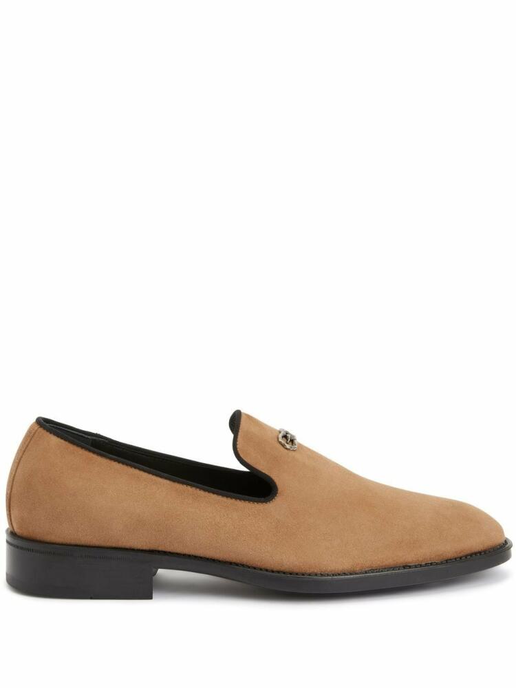 Giuseppe Zanotti Imrham logo-plaque suede loafers - Neutrals Cover