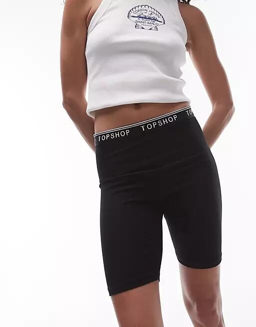 Topshop branded legging short in black Cover