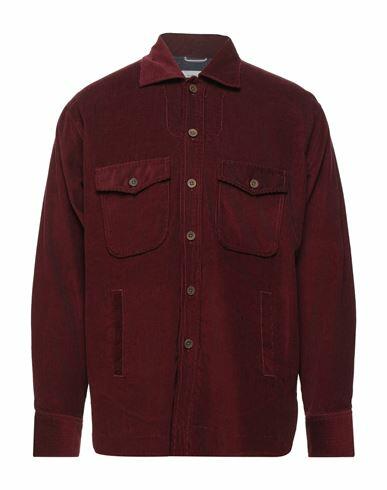 Tintoria Mattei 954 Man Shirt Burgundy Size 14 ½ Cotton Cover