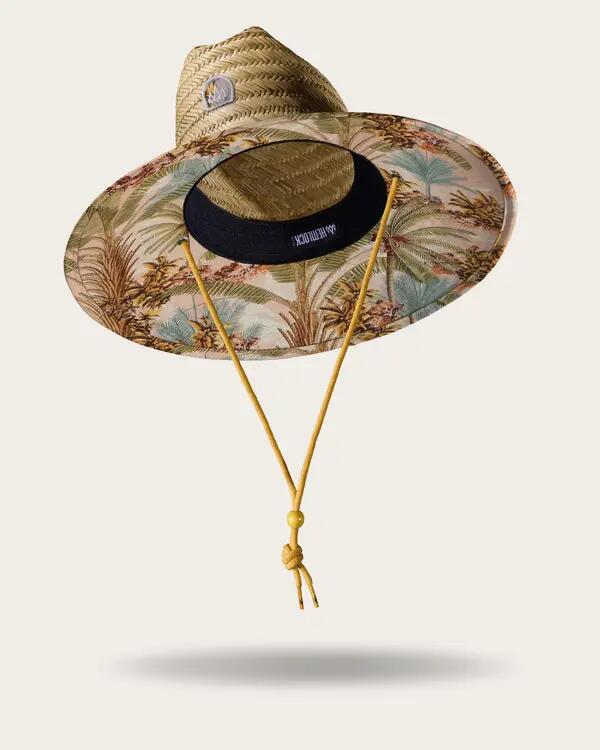 Hemlock Casablanca Straw Lifeguard Hat in Pink Palms Cover