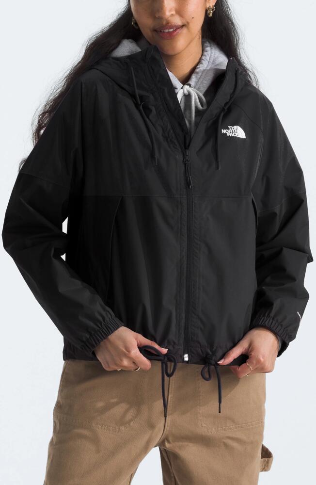 The North Face Antora Waterproof Rain Jacket in Dnutnf Black-Npf Cover