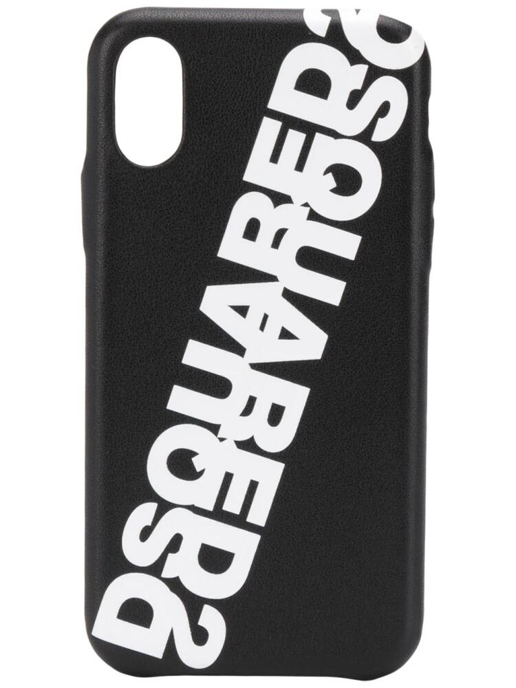 DSQUARED2 logo-print iPhone X case - Black Cover