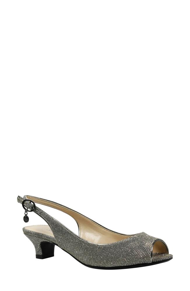 J. Reneé Jenvey Slingback Sandal in Pewter Fabric Cover